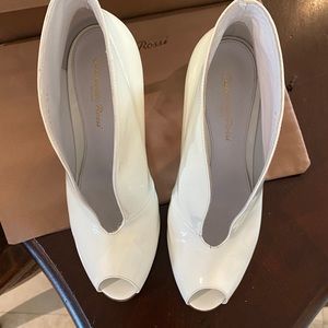 Gianvito Rossi patent leather white Vamp booties